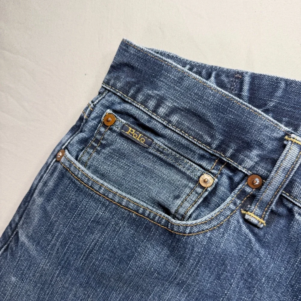 Polo Ralph Lauren Jeans Mens 35x32 Classic Fit Denim Straight Leg Wallet Fade